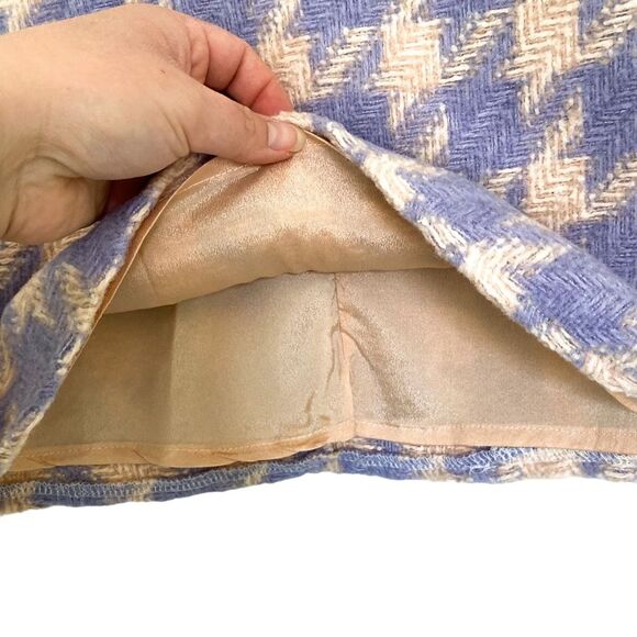 Fashion Nova Houndstooth Tweed Jacket Skirt Suit Purple Pink Tweed Set Small - Picture 13 of 14